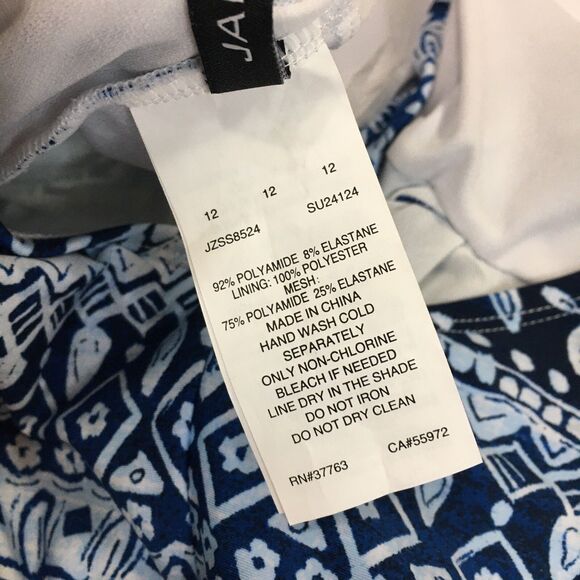 Jantzen One Piece Swimsuit Women 12 Tribal Print Halter Neck Beach Bathing Suit - Picture 11 of 16